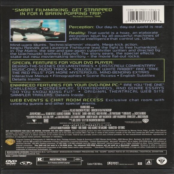 The Matrix - 1999 DVD Video - Picture 2 of 2